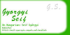 gyorgyi seif business card